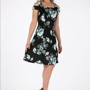 Rickis floral cold shoulder scuba dress